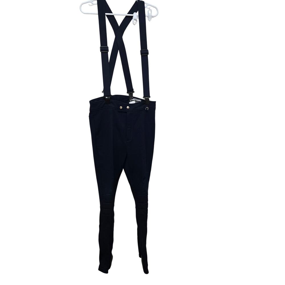 Vintage Summit Skiwear Mens 34 Long Navy Ski Pants Suspenders Stirrup